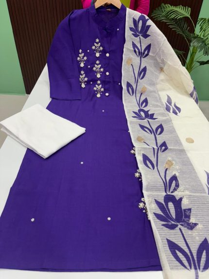 Vatican Silk Kurti With Pant & Dupatta Set